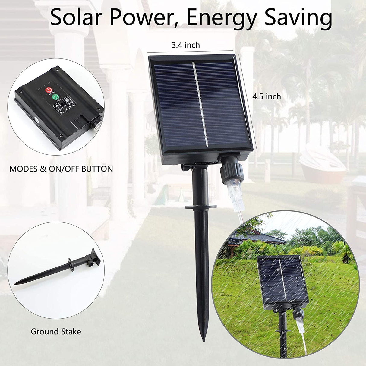 Waterfall Christmas Star Lights LED Waterproof Tree Topper Lights (Multicolour)