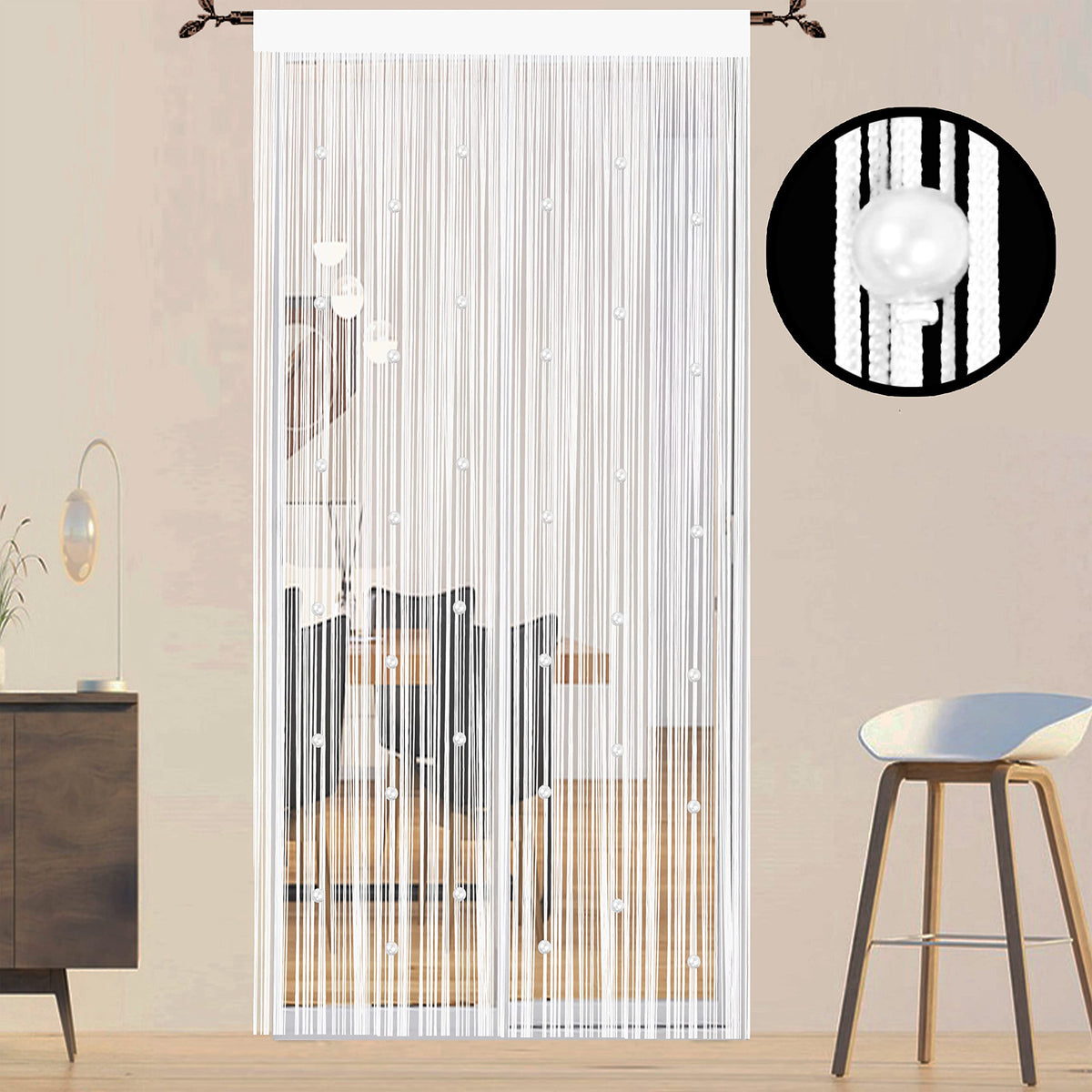 99 × 201 cm Beaded String Door Curtain – 10 Colours