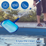 Skimmer Net for Cleaning,Wide Heavy Duty Pool Leaf Rake with Fine Mesh & Deep Bag, Swimming Pool Nets, Debris Catcher with Strong Plastic Frame for Inground & Above Ground Pools, Ponds
