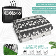 150 × 245 cm Black & White Reversible Outdoor Rug