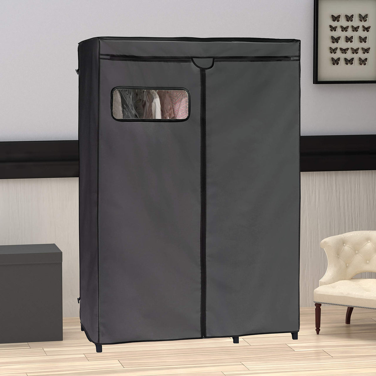 SIMPLE HOUSEWARE Covered Portable Wardrobe – 116.8cm