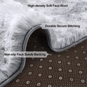 Area Rug Super Soft Indoor Modern Shag Shaggy Silky Smooth Rugs Fur Fluffy Anti-Skid Carpet Living Room Dining Room Bedroom Floor Mat