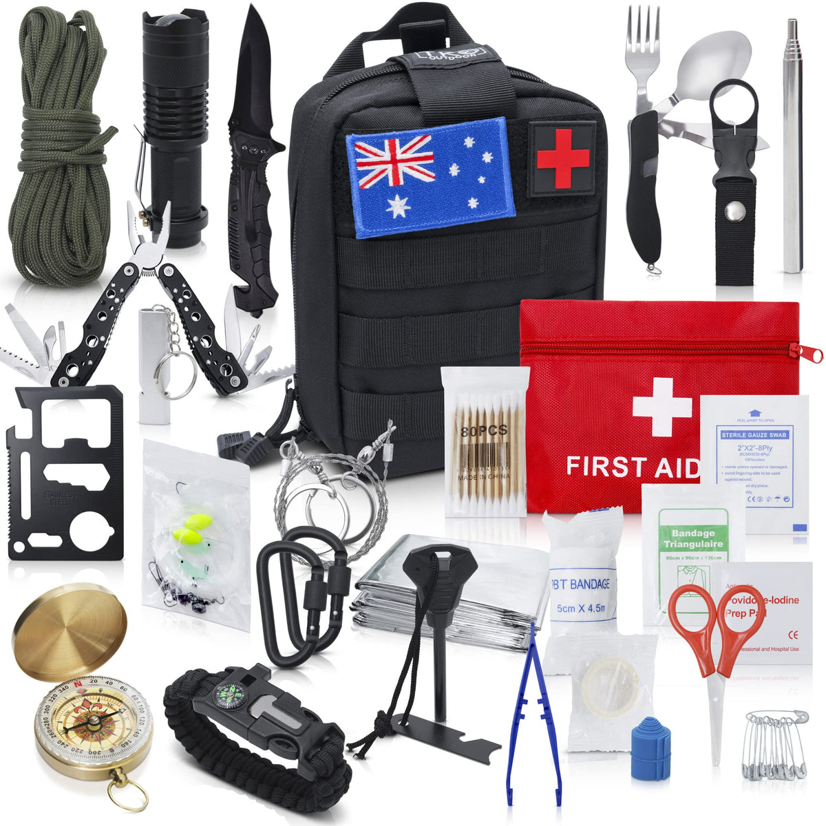 20-in-1 Outdoor Survival & First-Aid Kit