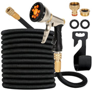Expandable Garden Hose with 9-Function Zinc Nozzle