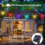 24ft Multicolour Solar Globe String Lights – 50 LEDs & 8 Modes