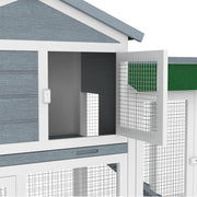 Two-Level Timber Small-Animal Hutch with Ramp & Sliding Tray – 145.5 cm