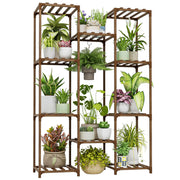 10-Shelf Eucalyptus Wood Plant Stand