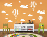 White Clouds & Hot Air Balloons Art Sticker