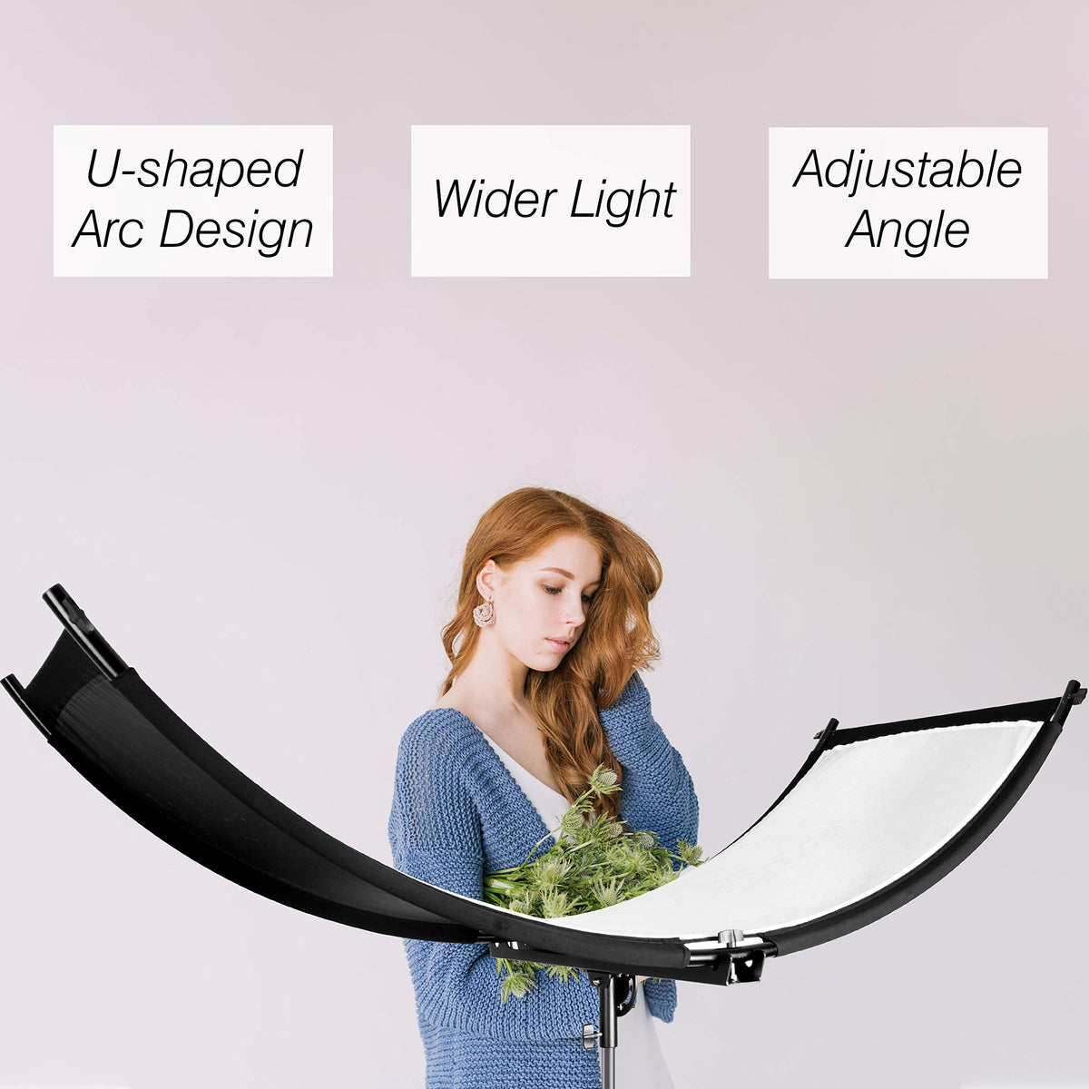 66×24in 4-in-1 Clamshell Photography Reflector Kit
