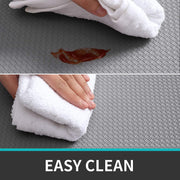 Cushioned Kitchen Floor Mat, Non-Slip Waterproof Standing Kitchen Rugs and Mats for Home (45x75+45x150cm, Black/Grey)