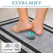 2-Piece Black & Grey Cushioned Kitchen Mat Set