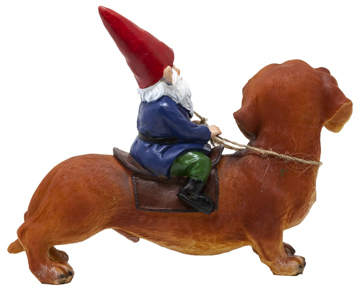 Gnome & Dachshund Garden Statue