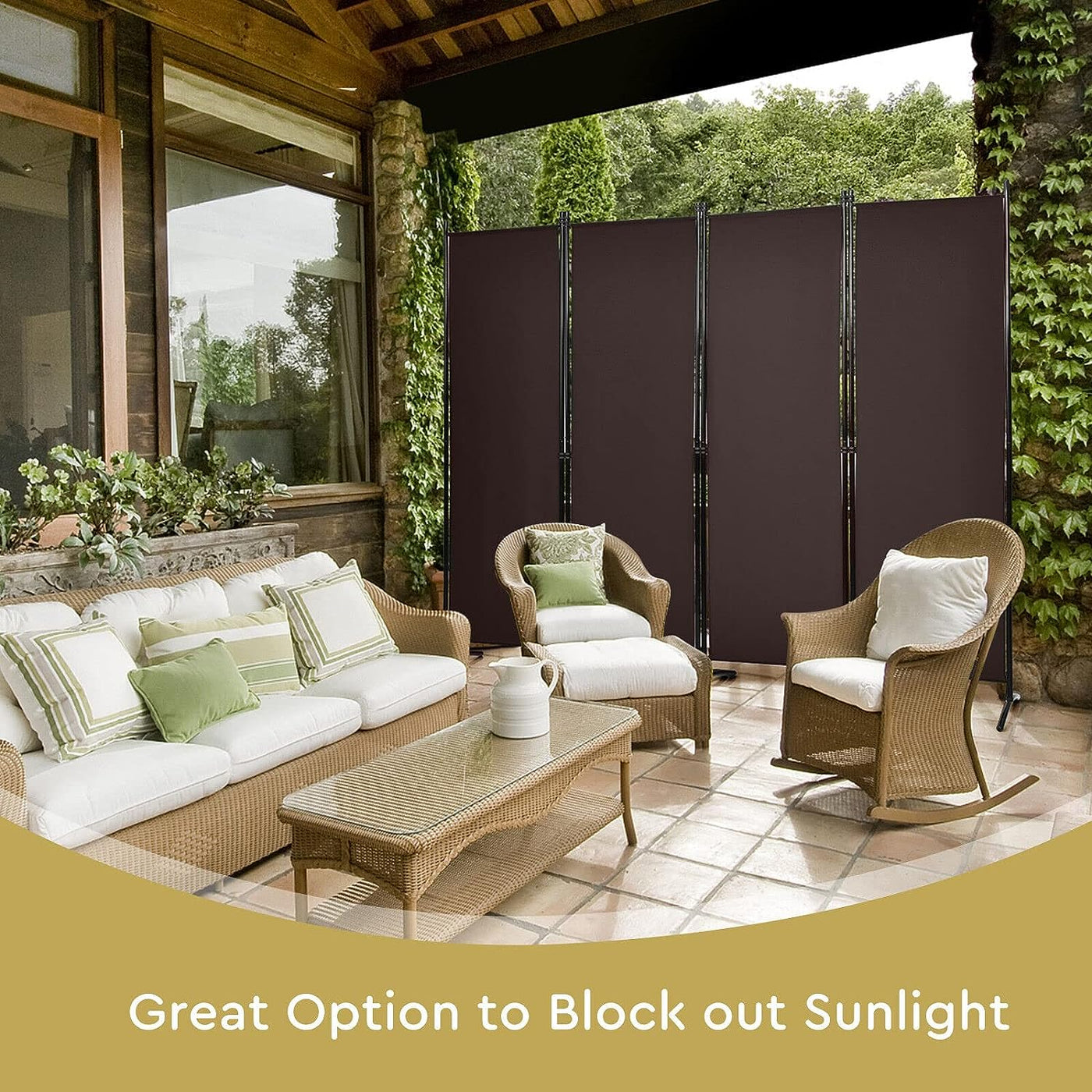 221 × 172 cm 4-Panel Fabric Room Divider – 3 Colours