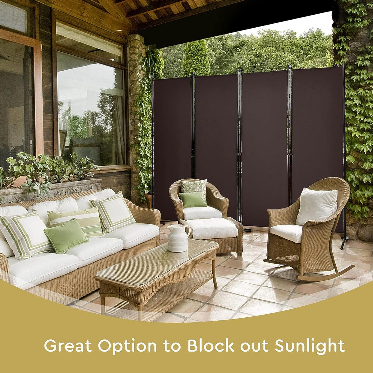 221 × 172 cm 4-Panel Fabric Room Divider – 3 Colours