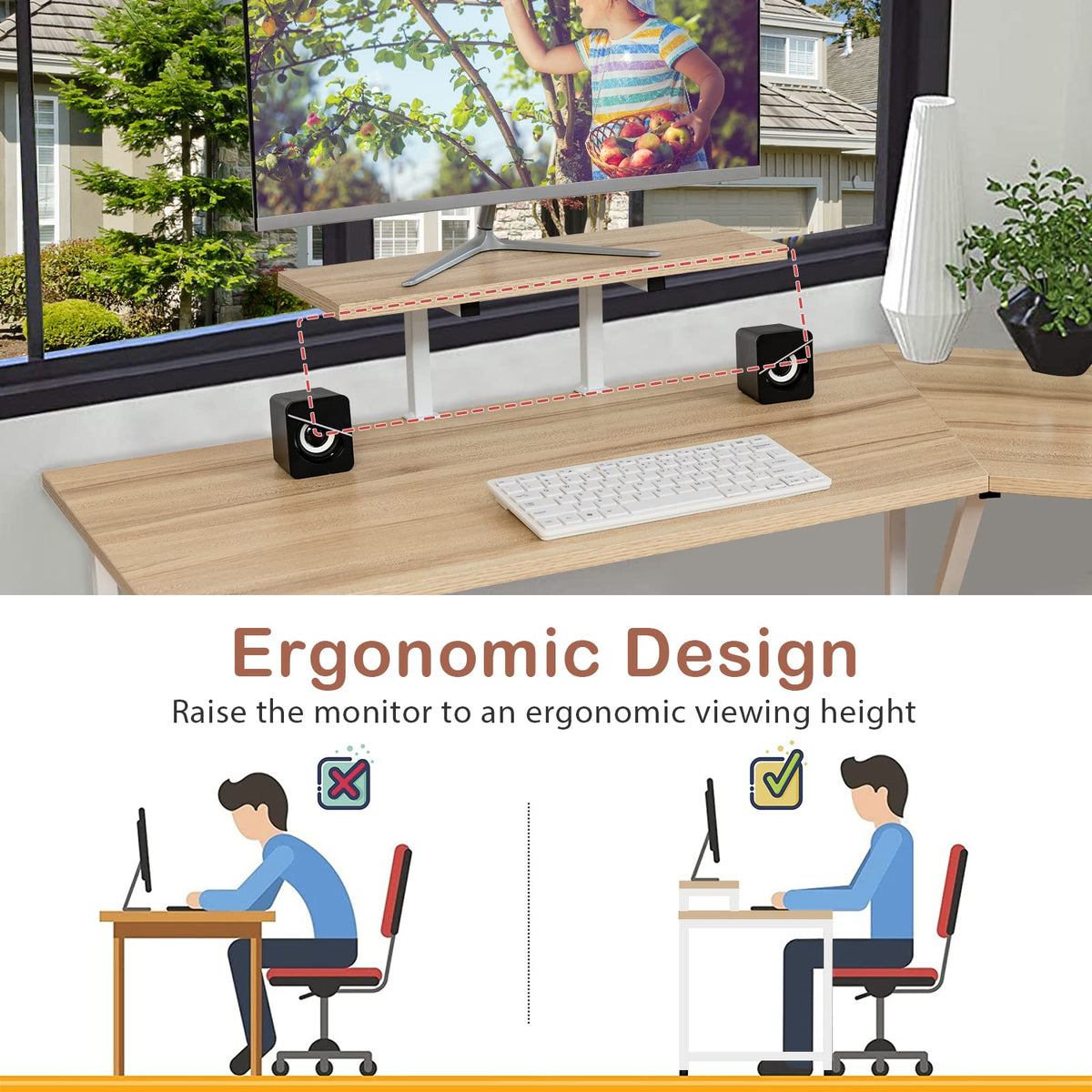 Home Office L-shaped Reversible Corner Desk