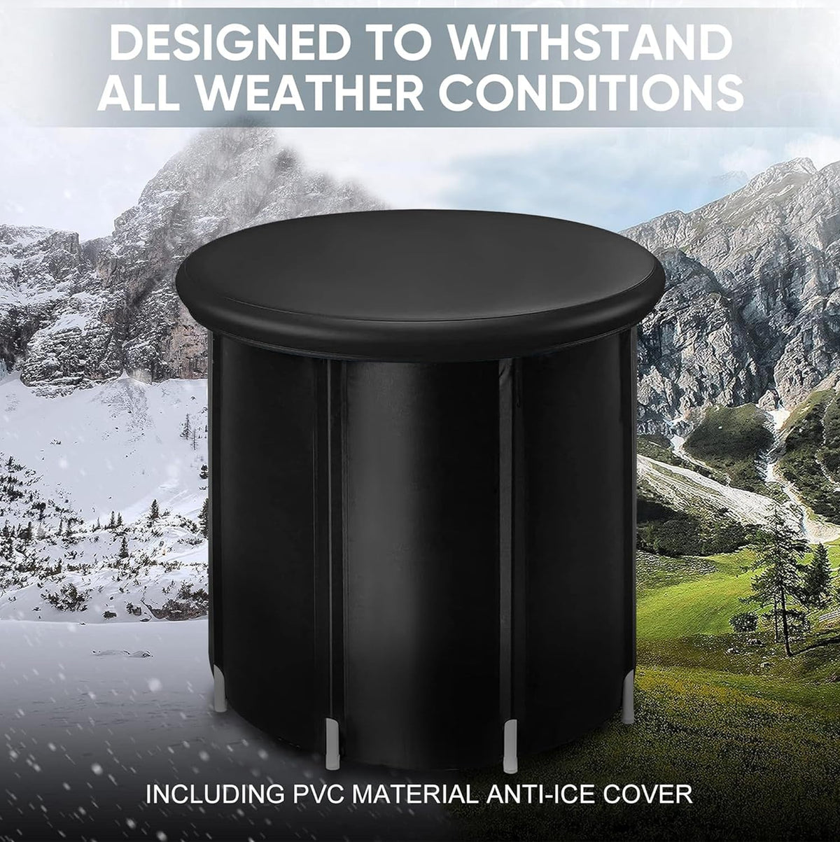 85 × 75 cm Portable Ice Bath Tub with Cover
