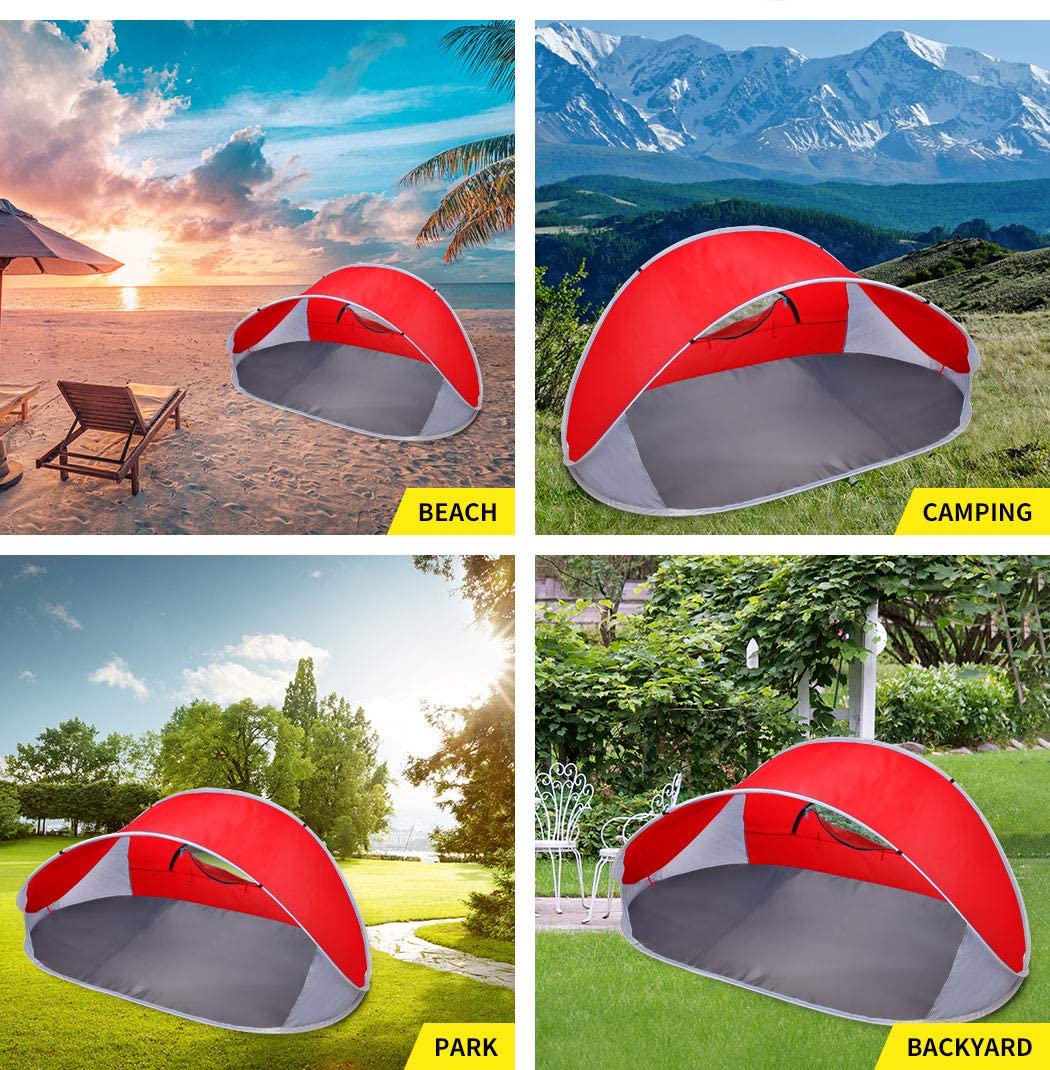 Pop Up Tent Camping Beach Tents 4 Person Portable Hiking Shade Shelter
