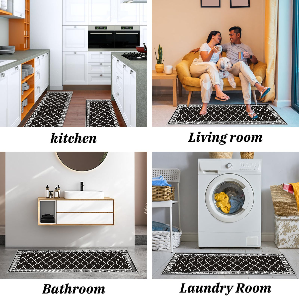 2-Piece Washable Kitchen Mat Set – 40 × 60 & 40 × 120 cm