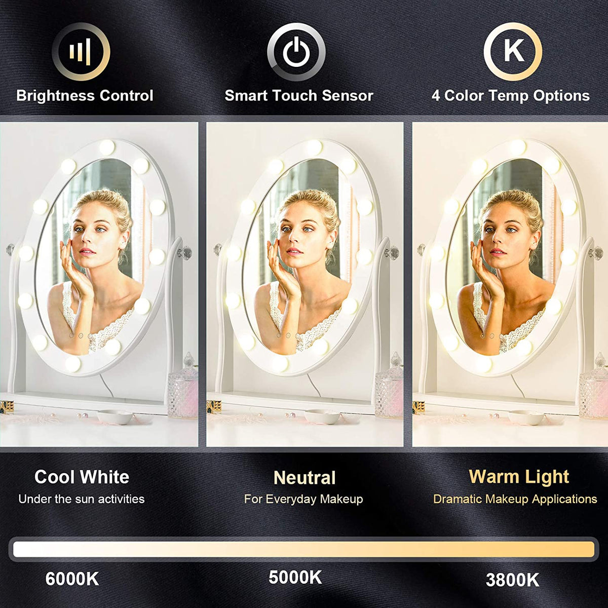 Hollywood Lighted Vanity Makeup Mirror