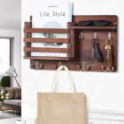Mail Holder for Wall Mail Organizer with Key Hooks