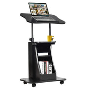 Mobile Height-Adjustable Laptop & Podium Desk with Storage