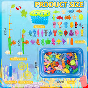 52-Piece Magnetic Fishing Game with Inflatable Pool & Basket