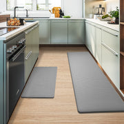 Cushioned Kitchen Floor Mat, Non-Slip Waterproof Standing Kitchen Rugs and Mats for Home (45x75+45x150cm, Black/Grey)