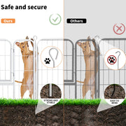 8-Panel 80cm Powder-Coated Steel Dog Playpen – White