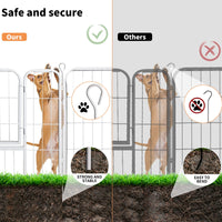 8-Panel 80cm Powder-Coated Steel Dog Playpen – White