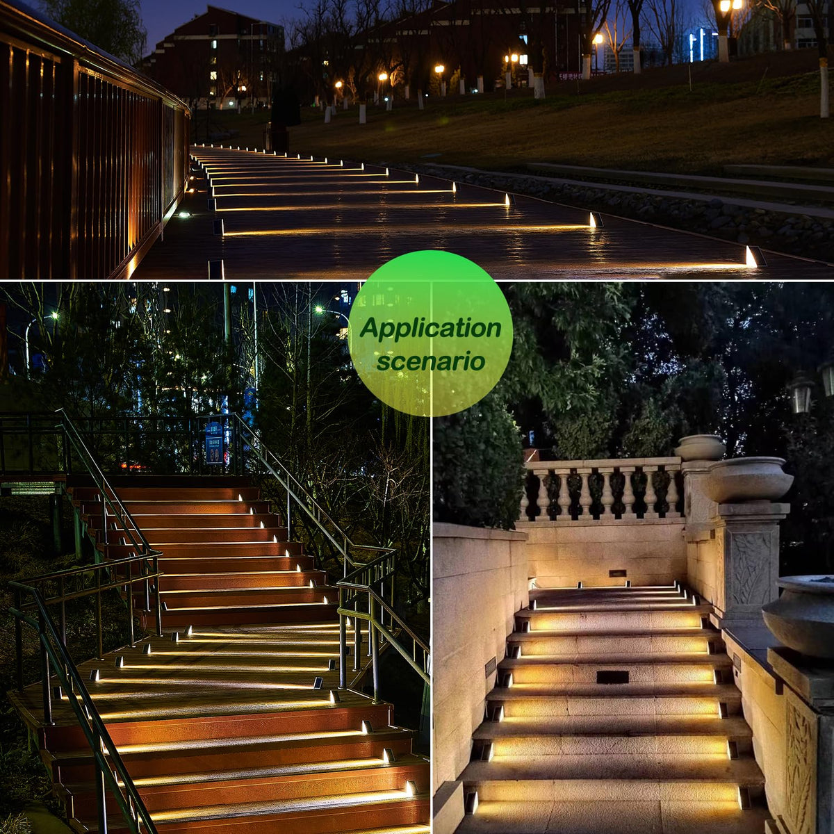 Warm-White Solar Step & Deck Lights – 6 Pack