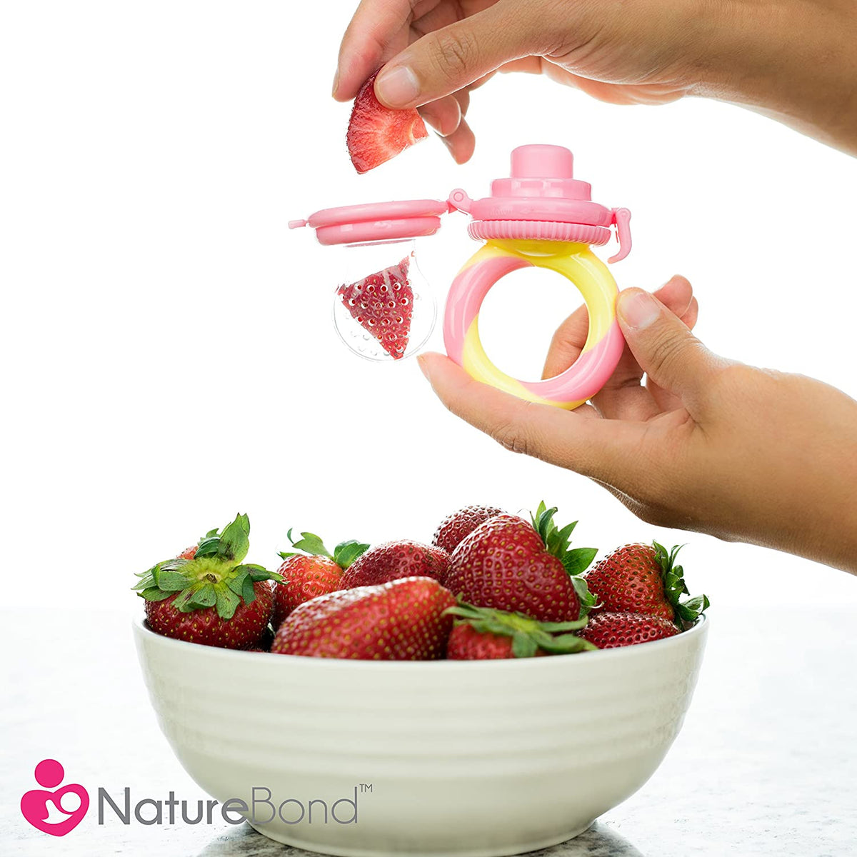 Baby Food Feeder/Fruit Feeder Pacifier (2 Pack) - Infant Teething Toy Teether in Appetite Stimulating Colors | Bonus Includes Silicone Sacs