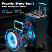 JYX 10-Inch Karaoke Party Speaker with 2 Wireless Microphones