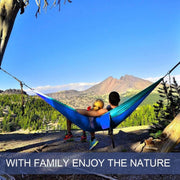 Camping Hammock with Zippered Mosquito Net – Blue