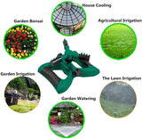 Garden Sprinkler, Automatic 360 Rotating Adjustable Garden Water Sprinklers Lawn Irrigation System Covering Large Area with Leak Free Design Durable 3 Arm Sprayer, Easy Connection