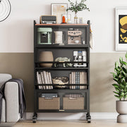 5-Tier Black Rolling Baker’s Rack with Hooks