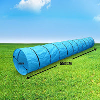 5.5 m Foldable Dog Agility Tunnel with Ground Pegs & Carry Bag