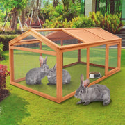 Fir-Wood & Wire Small-Animal Hutch with Covered Run – 150 × 90 × 70 cm