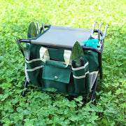 11-Piece Garden Tool Set with Folding Stool & Tote