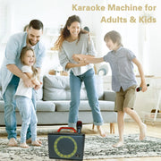 WINBRIDGE T8 Portable Karaoke Speaker with 2 Wireless Microphones