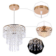 Mini Crystal Chandelier Pendant Ceiling Light Fitting Hallway Lights Ceiling Light Crystal Raindrop Chandelier for Bedroom Living Room Dining Room