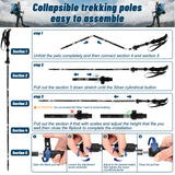 Trekking Poles 2 Pack Lightweight Telescopic Hiking Poles, Adjustable and Foldable Hiking Poles for Walking aid, Backpacking, Camping and Hiking