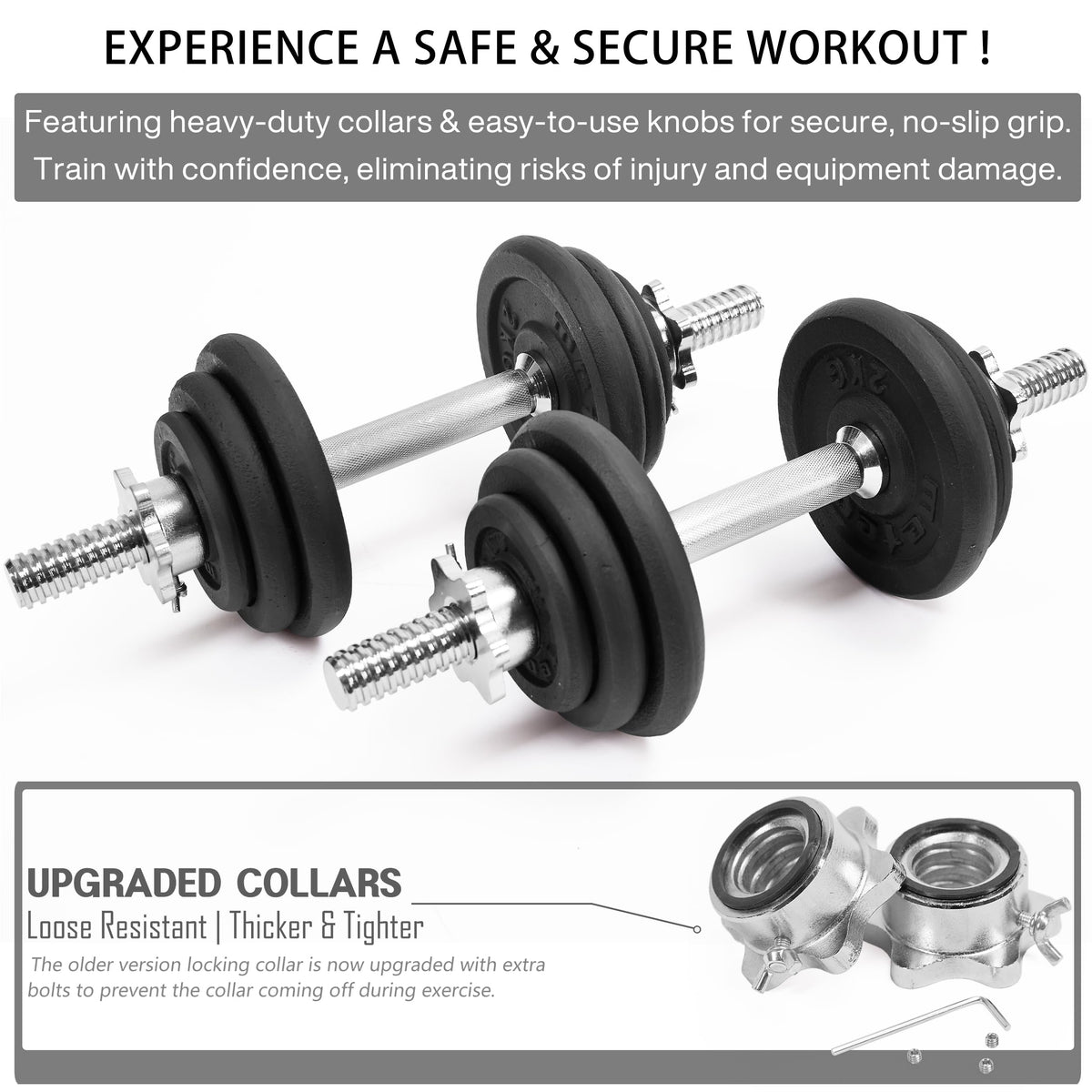 20 kg Adjustable Dumbbell-to-Barbell Weight Set
