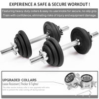 20 kg Adjustable Dumbbell-to-Barbell Weight Set