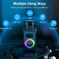 JYX 10-Inch Karaoke Party Speaker with 2 Wireless Microphones