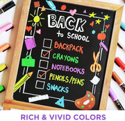 Fine Tip Chalk Markers (10 Pack 3mm) - Bold Color Erasable Dry Erase Marker Pens for Blackboards, Chalkboard, Window, Bistro - 3mm Reversible Bullet & Chisel Point 