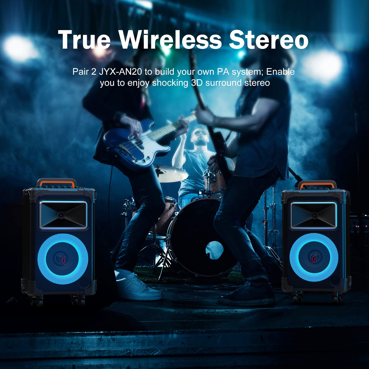 JYX 10-Inch Karaoke Party Speaker with 2 Wireless Microphones