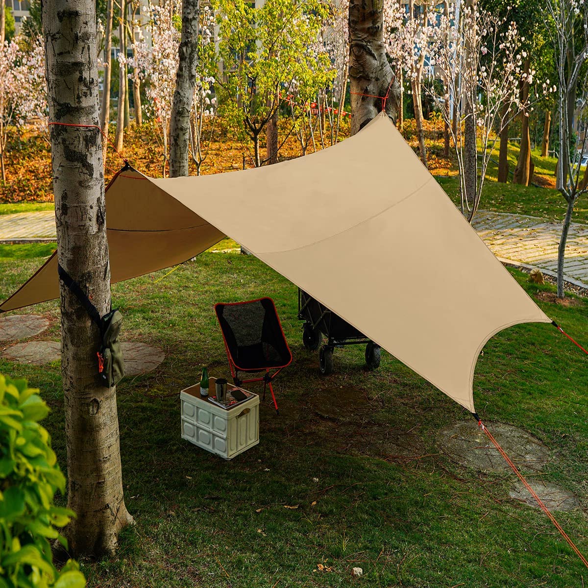 4.5 × 4.5 m Hexagonal Camping Tarp & Hammock Rain Fly