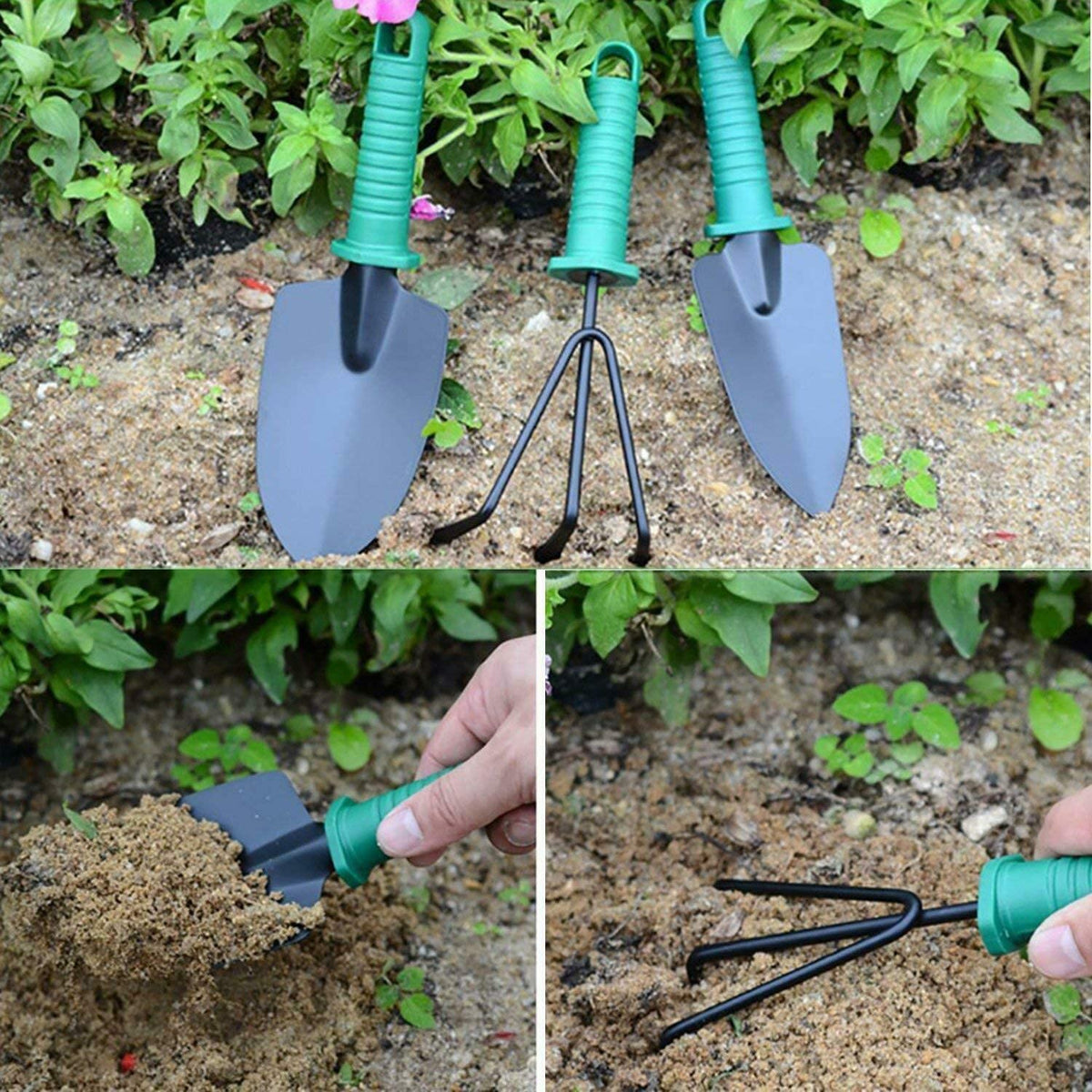 Garden Tools Set,10 Piece Gardening Gifts Stainless Stee Garden Tool Set with Storage case with Garden Trowel Pruners ，Rake, Shovel, Trowel, Sprayer, and More -Garden Gifts for Men & Women