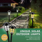 8 Pack Solar Garden Lights, Warm White Solar Pathway Lights Outdoor, Bright LED Outdoor Lights for Yard, Landscape, Path, Patio, Driveway and Walkway