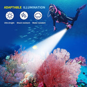 Dive Torch Max 2000 Lumen Dive Flashlight, IPX8 Waterproof Scuba Diving Torch, Submarine Flashlight with Luminus SST40 LED, Professional Snorkeling Light for Under Water Deep Sea Cave(5000K)